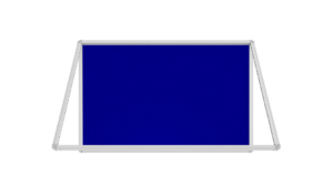 Blue Felt Display Case with Aluminium Frame 120x90cm Lockable Poster Case with Felt Rear Panel