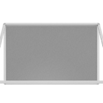 Grey Felt Display Case with Aluminium Frame 120x90cm Lockable Poster Case with Felt Rear Panel