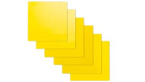 Reusable self-adhesive electrostatic dry erase sticky notes - YELLOW set (6 pieces)