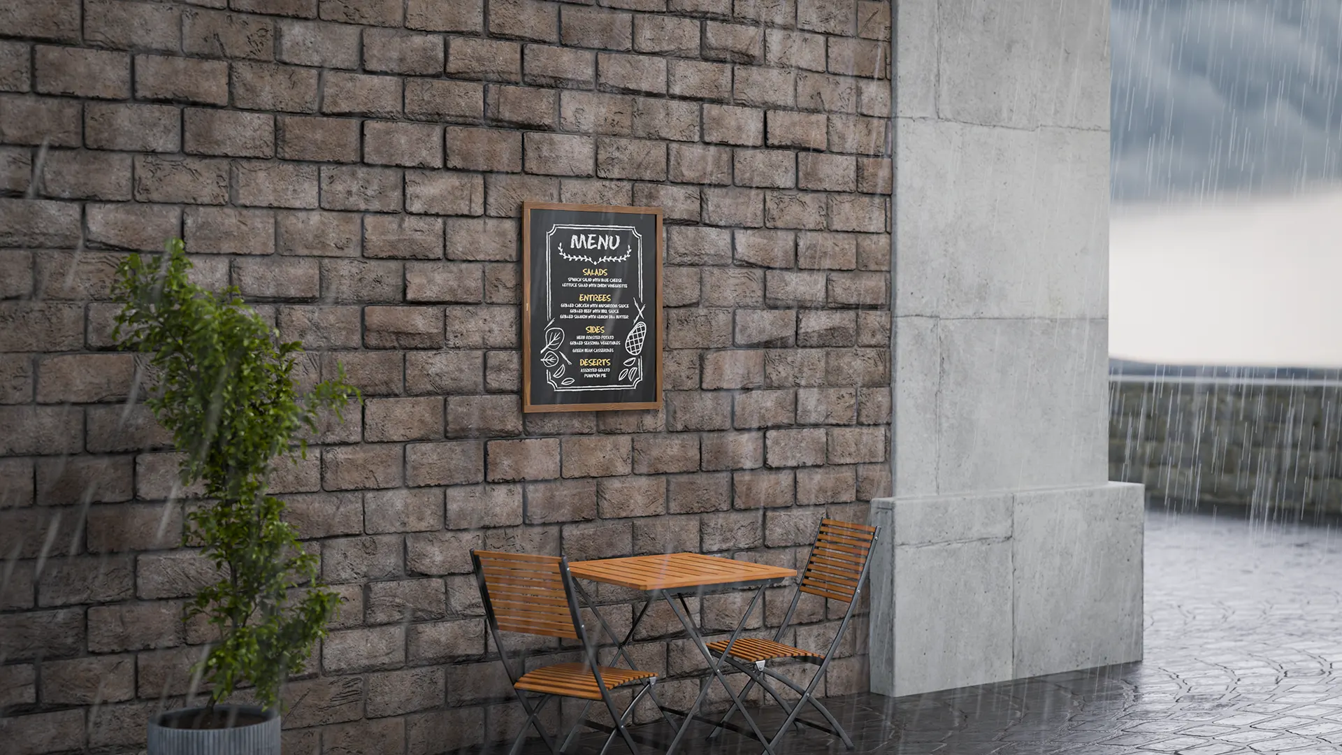 Waterproof Chalkboard with Varnished Wooden Frame 100x80cm, Chalk Writing Board Outdoor, Indoor - Image 8