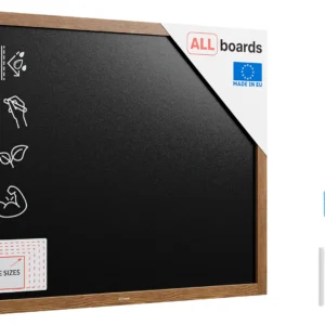 Waterproof Chalkboard with Varnished Wooden Frame 100x80cm, Chalk Writing Board Outdoor, Indoor