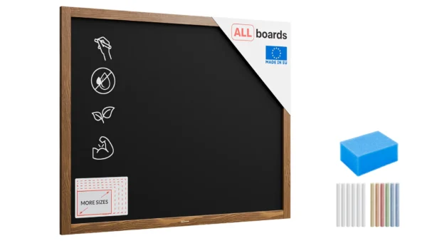 Black chalkboard 100x80 cm wooden frame