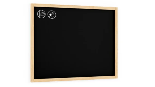Black chalkboard 120x90 cm natural wooden frame