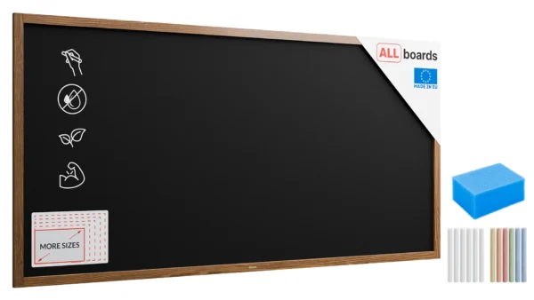 Black chalkboard 200x100 cm wooden frame
