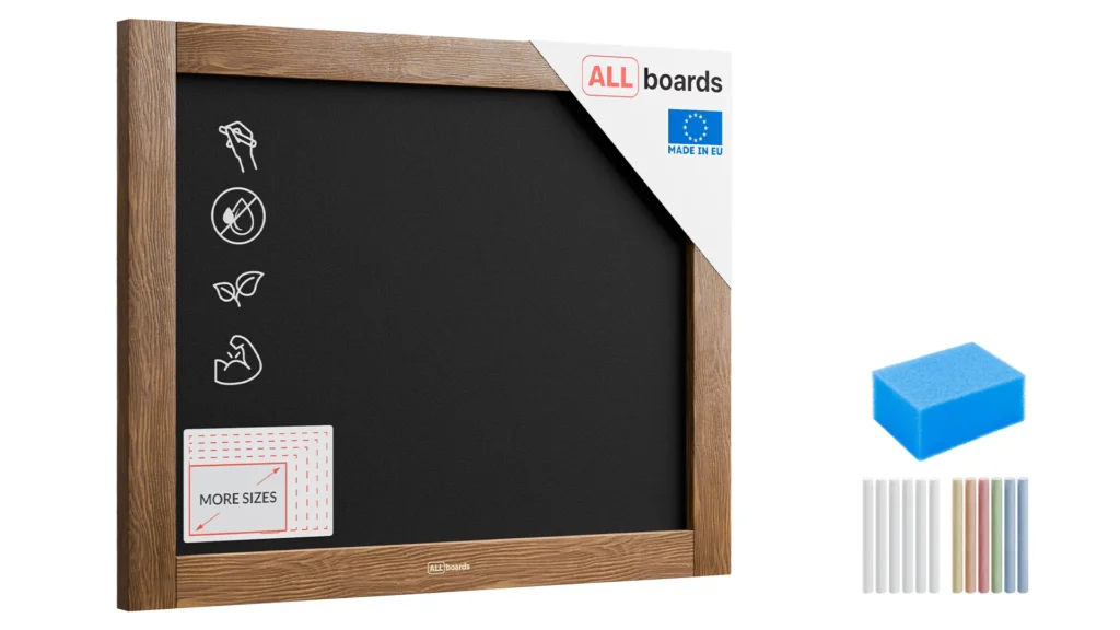 Black chalkboard 50x40 cm wooden frame