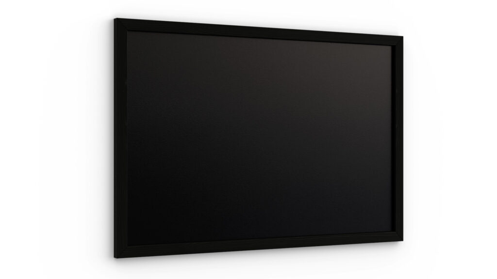 Chalkboard 60x40 cm with varnished black frame ECO