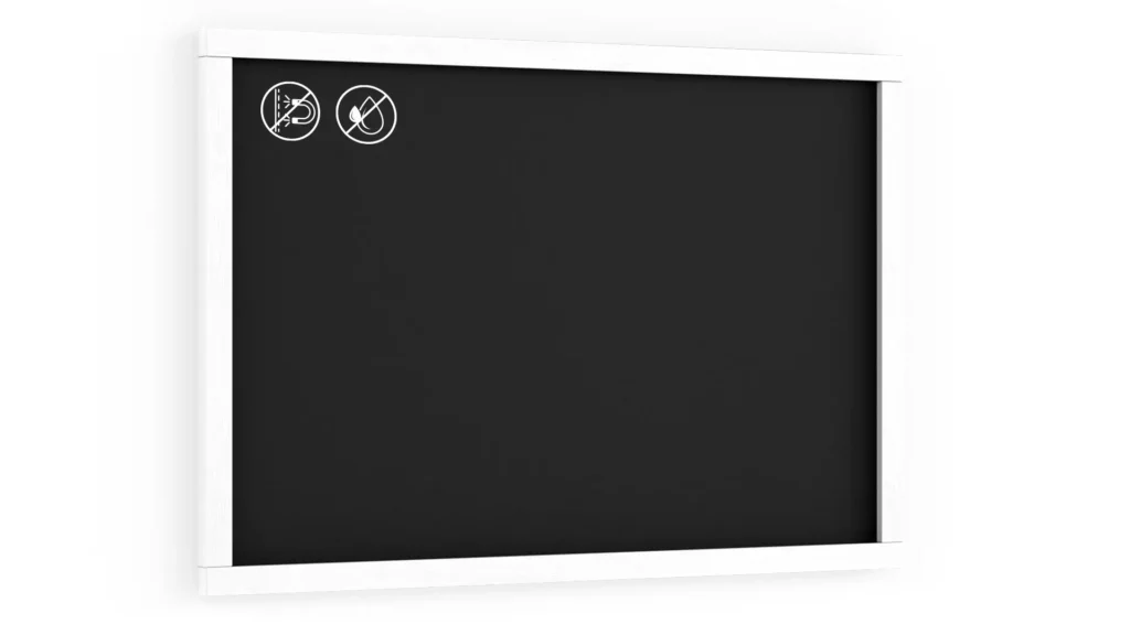 Black chalkboard 60x40 cm wooden frame color white