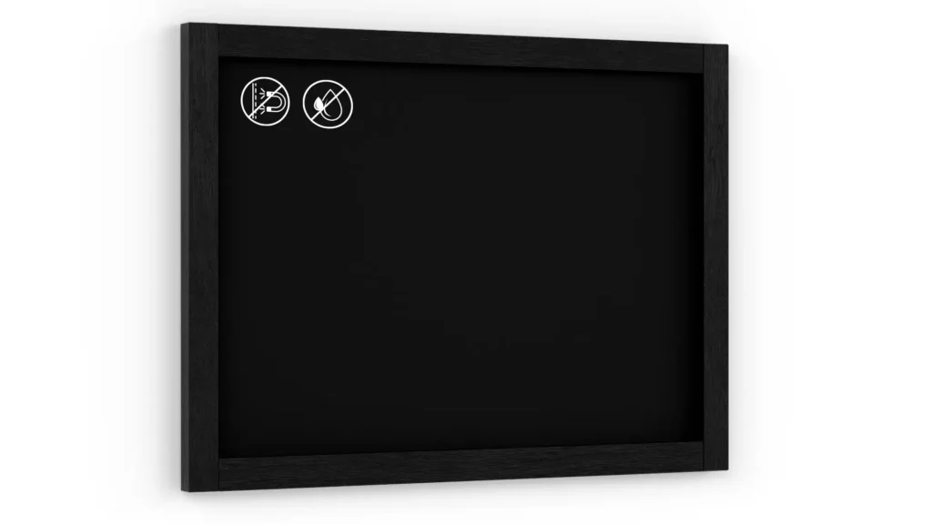 Black chalkboard 70x50 cm cm wooden frame color black