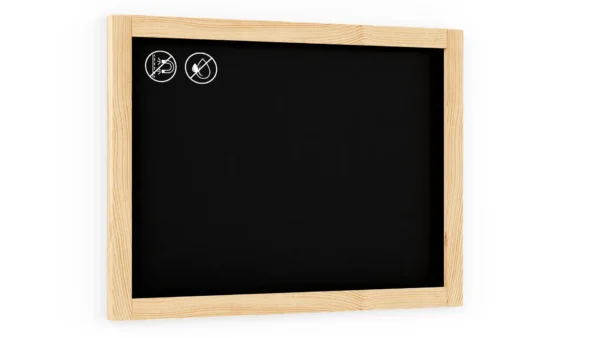 Black chalkboard 70x50 cm natural wooden frame
