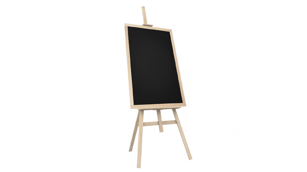 Wooden beech easel 145 cm + Black chalkboard 70×50 cm beech wooden frame