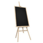 Wooden beech easel 145 cm + Black chalkboard 70×50 cm beech wooden frame
