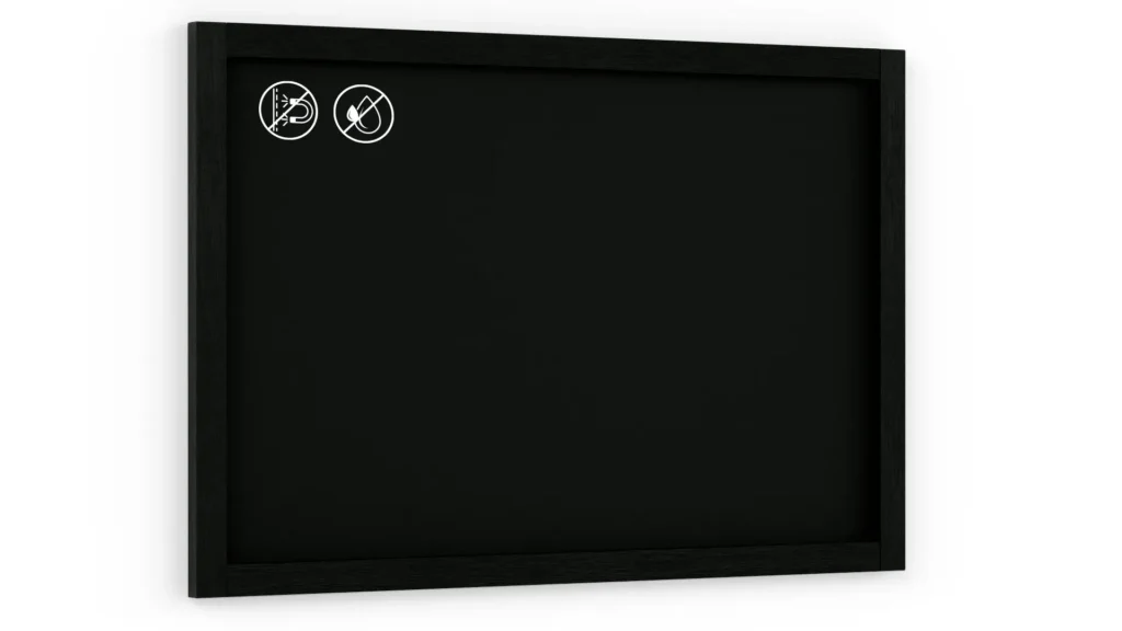 Black chalkboard 90x60 cm wooden frame color black