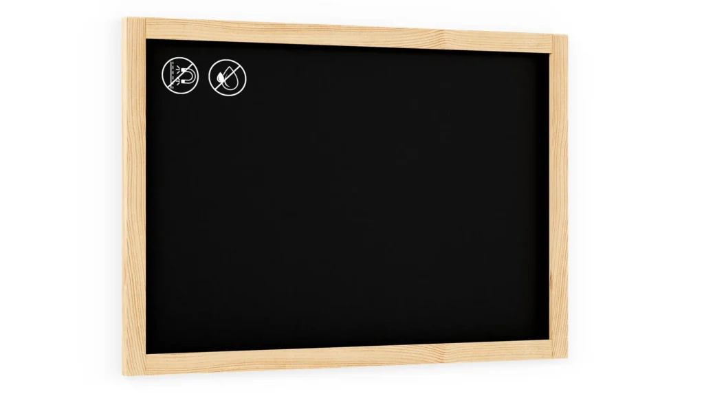 Black chalkboard 90x60 cm natural wooden frame