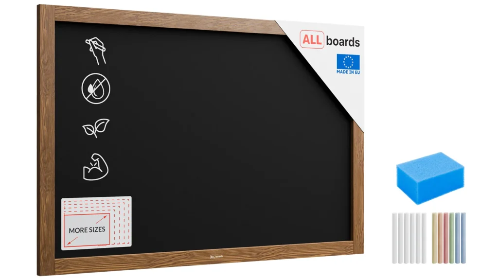 Black chalkboard 90x60 cm wooden frame