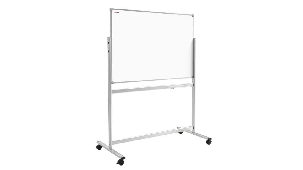Mobile whiteboard dry erase magnetic surface 120x120 cm DOUBLE SIDED