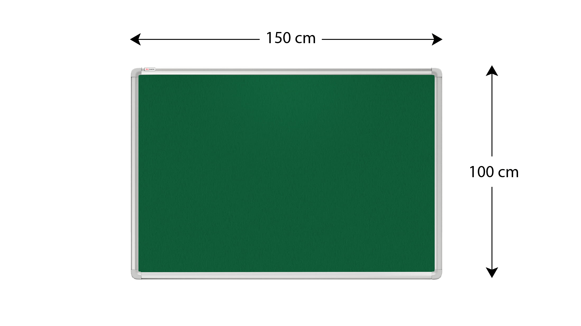 Felt notice board aluminium frame 150x100 cm GREEN - Image 4