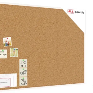 Cork notice board wooden natural white frame 120x90 cm + FREE Accessories