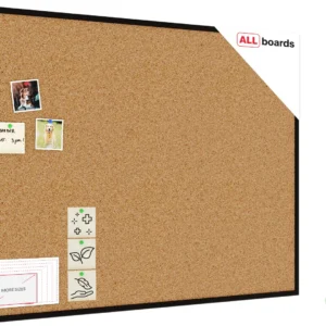 Cork notice board wooden natural black frame 120x90 cm + FREE Accessories