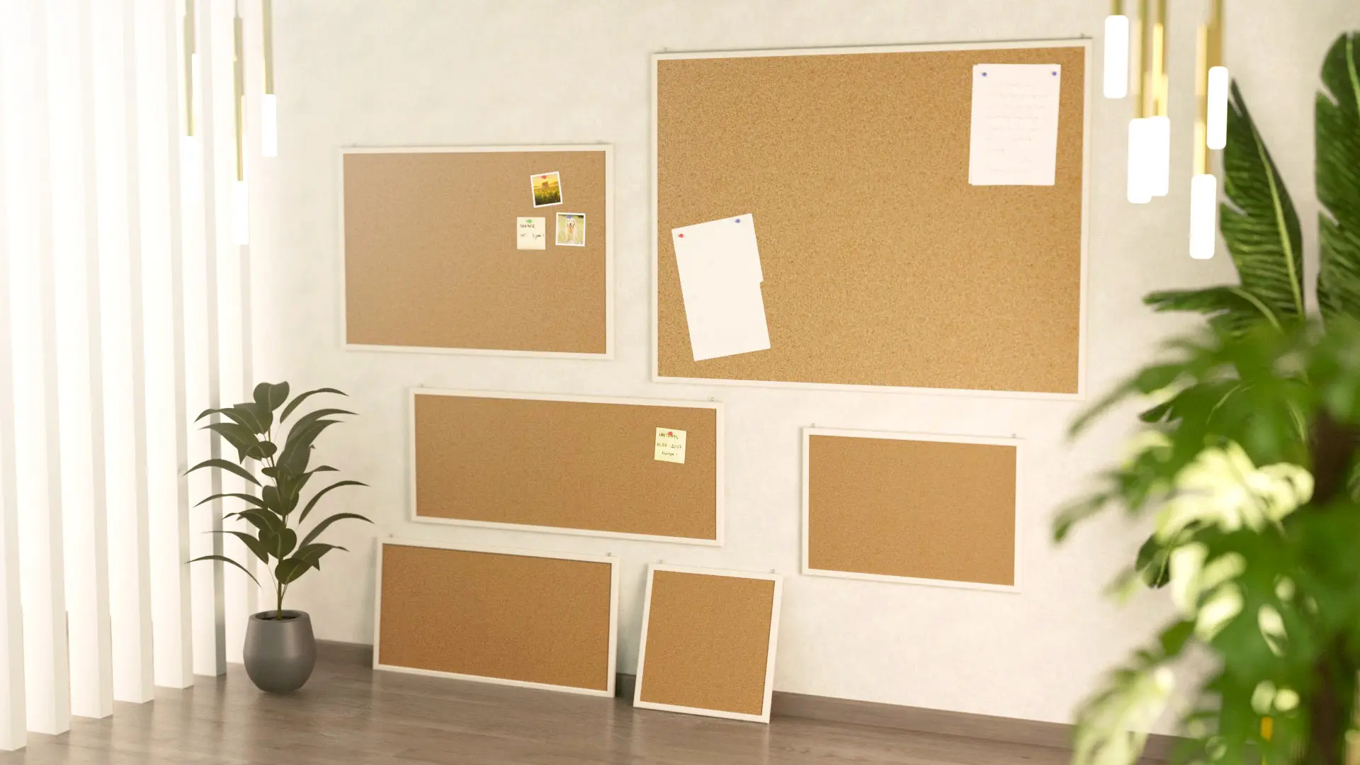 Cork notice board wooden natural white frame 120x90 cm + FREE Accessories - Image 8