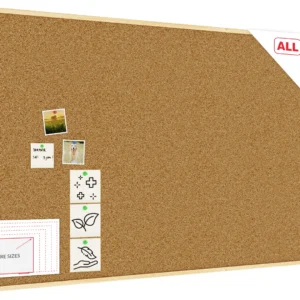 Cork notice board wooden natural frame 180x100 cm