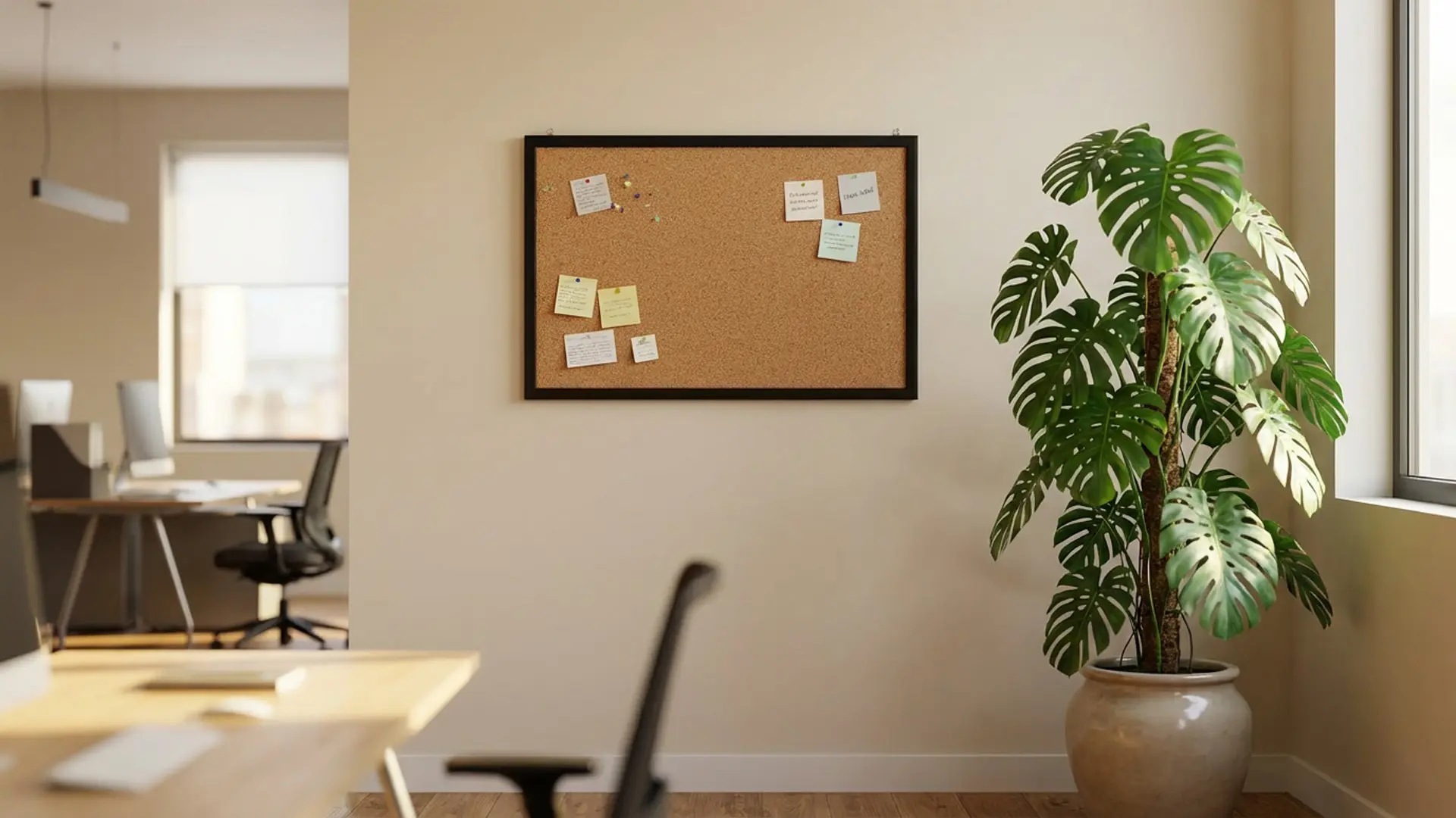 Cork notice board wooden black frame 60x40 cm + FREE Accessories - Image 4