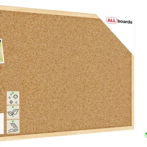 Cork notice board wooden natural frame 80x50 cm + FREE Accessories