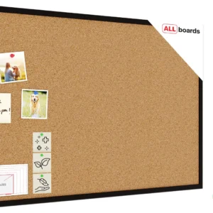 Cork notice board wooden natural black frame 90x60 cm + FREE Accessories