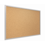 Cork notice board wooden natural grey frame 60x40 cm