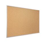 Cork notice board wooden natural silver frame 60x40 cm