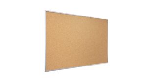 Cork notice board wooden natural silver frame 120x90 cm
