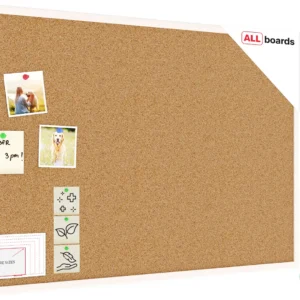 Cork notice board wooden natural white frame 90x60 cm + FREE Accessories