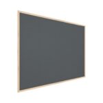 Grey cork notice board wooden natural frame 120x90 cm