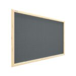 Grey cork notice board wooden natural frame 60x40 cm