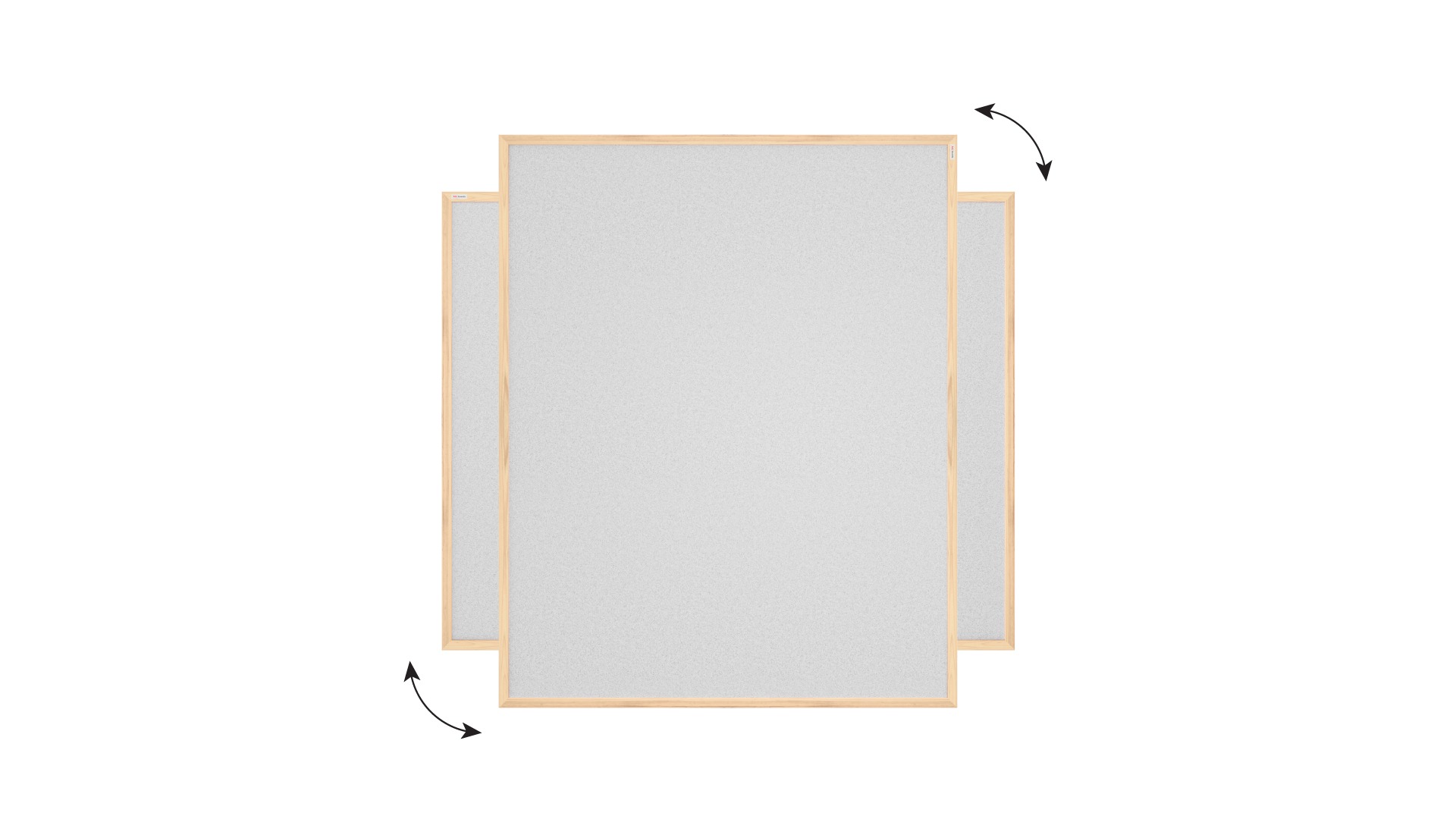 Light grey cork notice board wooden natural frame 100x80 cm - Image 6