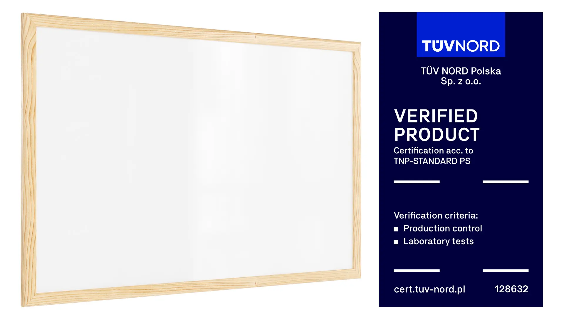 Whiteboard dry erase magnetic surface wooden natural frame 60x40 cm
