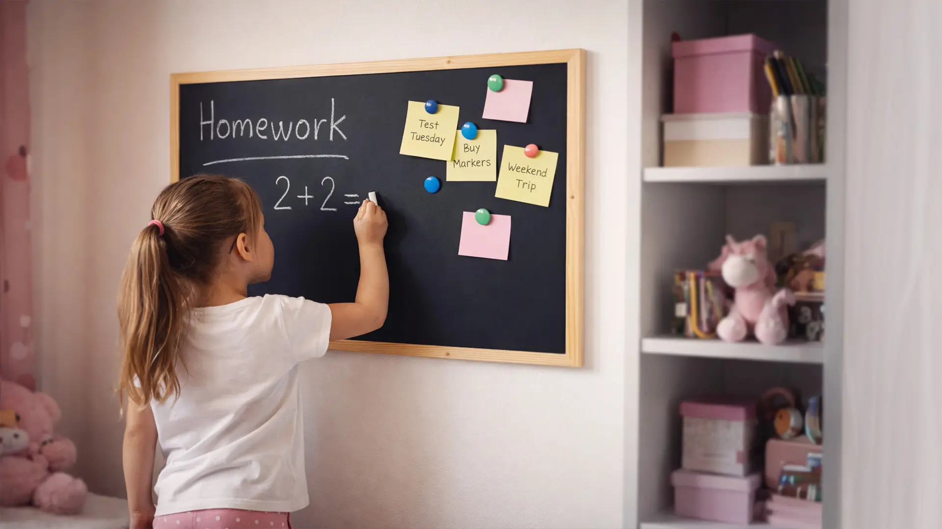 Magnetic Chalkboard with Wooden Frame 80x50cm, Magnetic Chalkboard chalk + FREE Accessories - Image 4