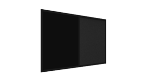 OUTLET 60x40cm black cork and black chalkboard Combii board with varnished black frame