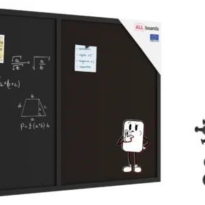 90x60cm black cork and black chalkboard Combii board with varnished black frame