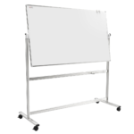 Mobile pivoting double sided whiteboard dry erase magnetic surface aluminium frame & stand 200x120 cm
