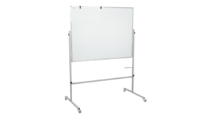 Mobile pivoting double sided whiteboard dry erase magnetic surface aluminium frame & stand 120x90 cm - INDUSTRAL