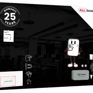 Magnetic glass board 100x70 cm BLACK + with Bonus Accessories