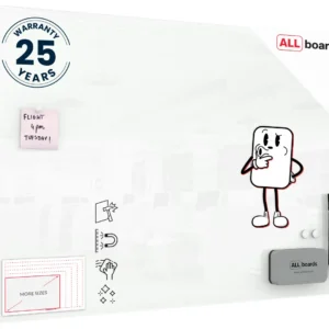 Magnetic glass board 100x70 cm CLASSIC WHITE + with Bonus Accessories