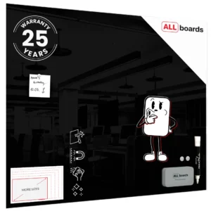 Magnetic glass board 100x80 cm BLACK + with Bonus Accessories