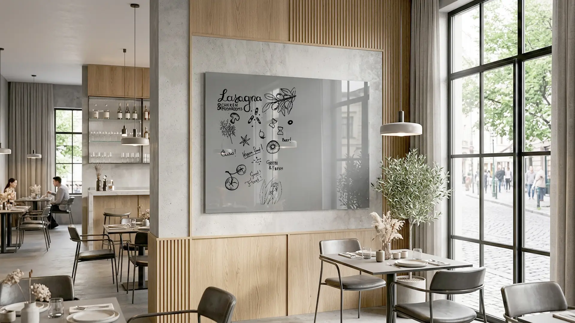 120x90 cm grey magnetic glass board - frameless glass board, tempered glass suitable for neodymium magnets - Image 10