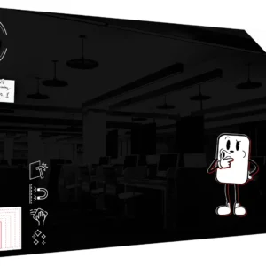 Magnetic glass board 200x100 cm BLACK + with Bonus Accessories