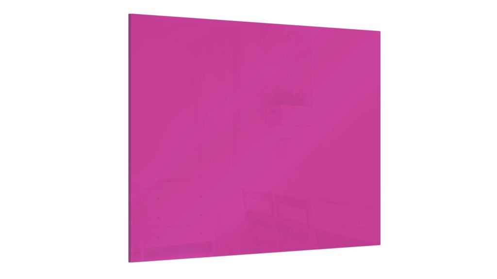 Magnetic glass board Mademoiselle Fuchsia 45x45cm - frameless glass board, tempered glass suitable for neodymium magnets