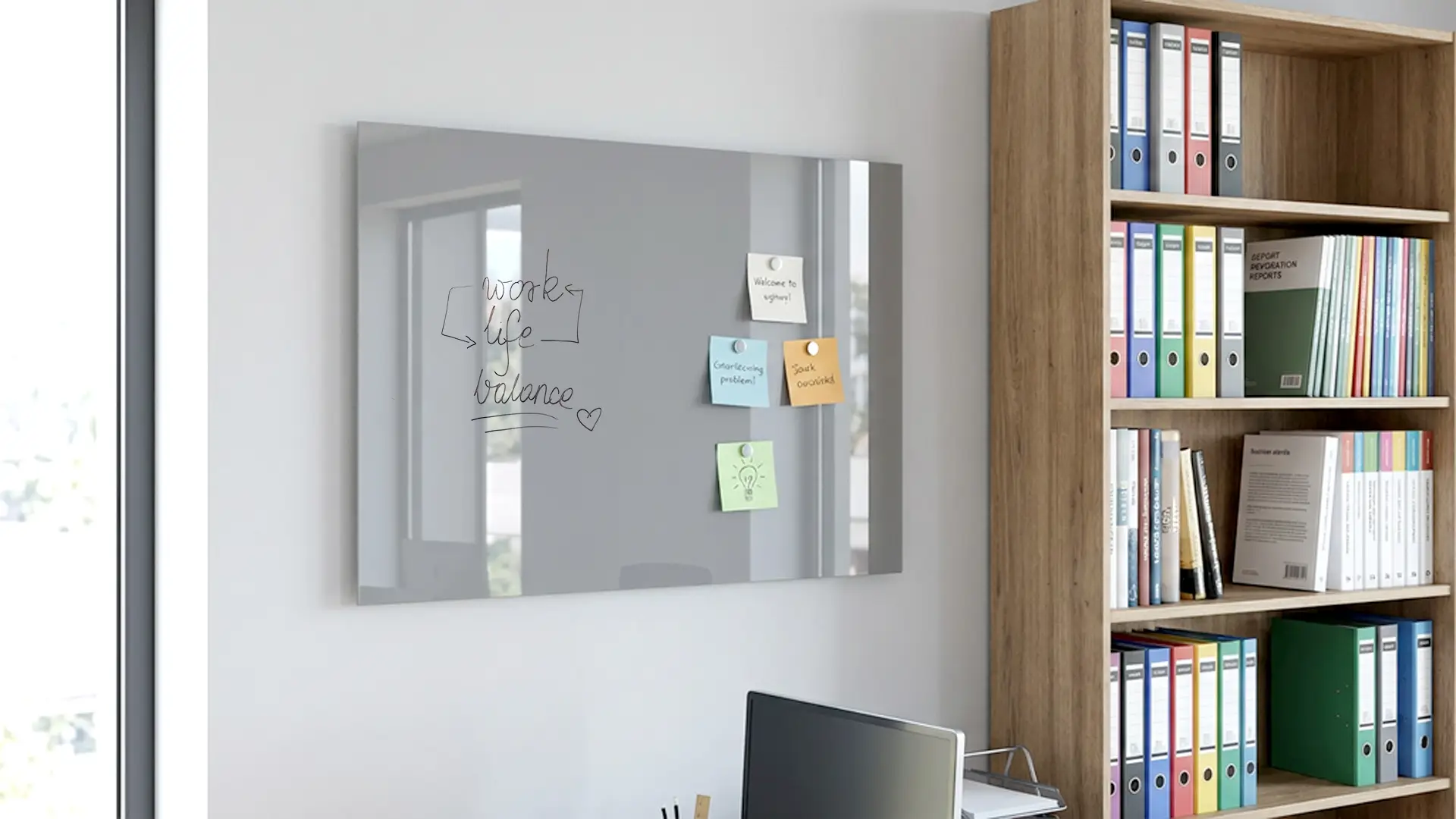 60x40cm grey magnetic glass board - frameless glass board, tempered glass suitable for neodymium magnets - Image 4