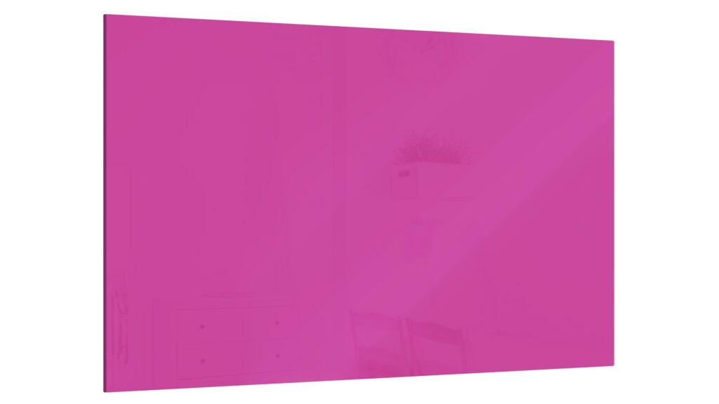 Magnetic glass board Mademoiselle Fuchsia 60x40cm - frameless glass board, tempered glass suitable for neodymium magnets