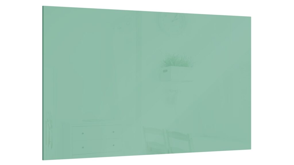 Magnetic glass board Fresh sage 90x60cm - frameless glass board, tempered glass suitable for neodymium magnets