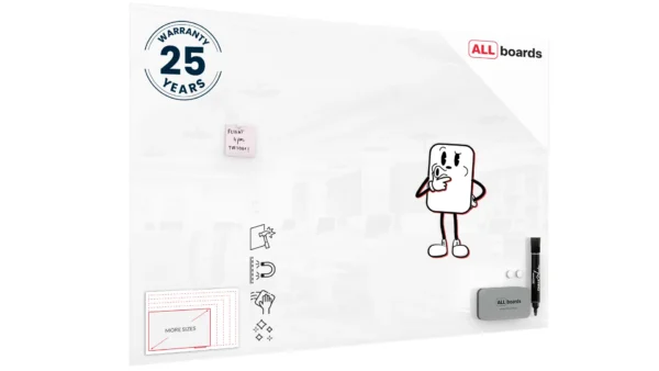 Magnetic glass board 150x100 cm PREMIUM SUPERWHITE (super white) + with Bonus Accessories
